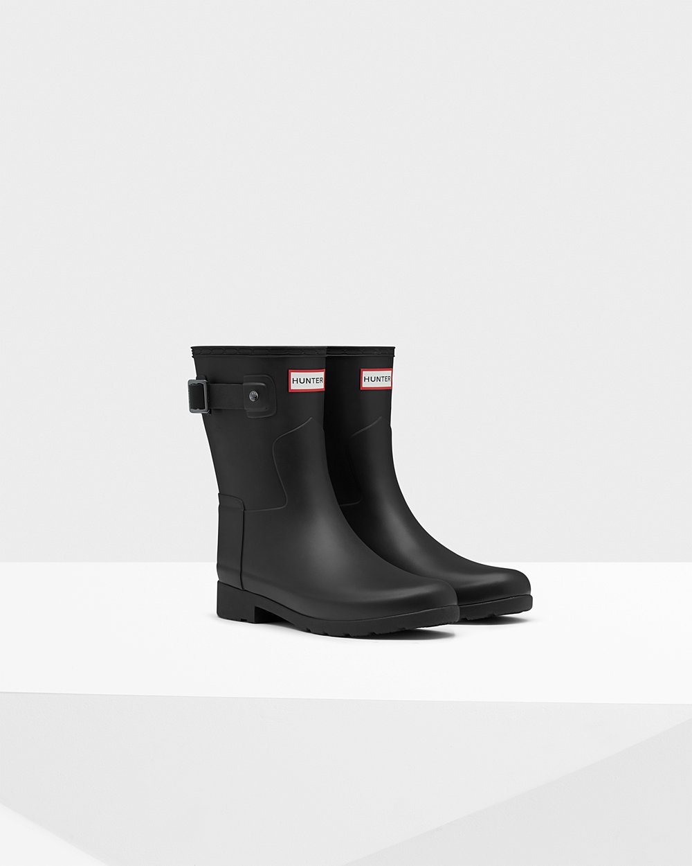 Womens Hunter Refined Slim Fit - Short Rain Boots Black - 5410-CPJEW